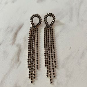 Black embellished earrings